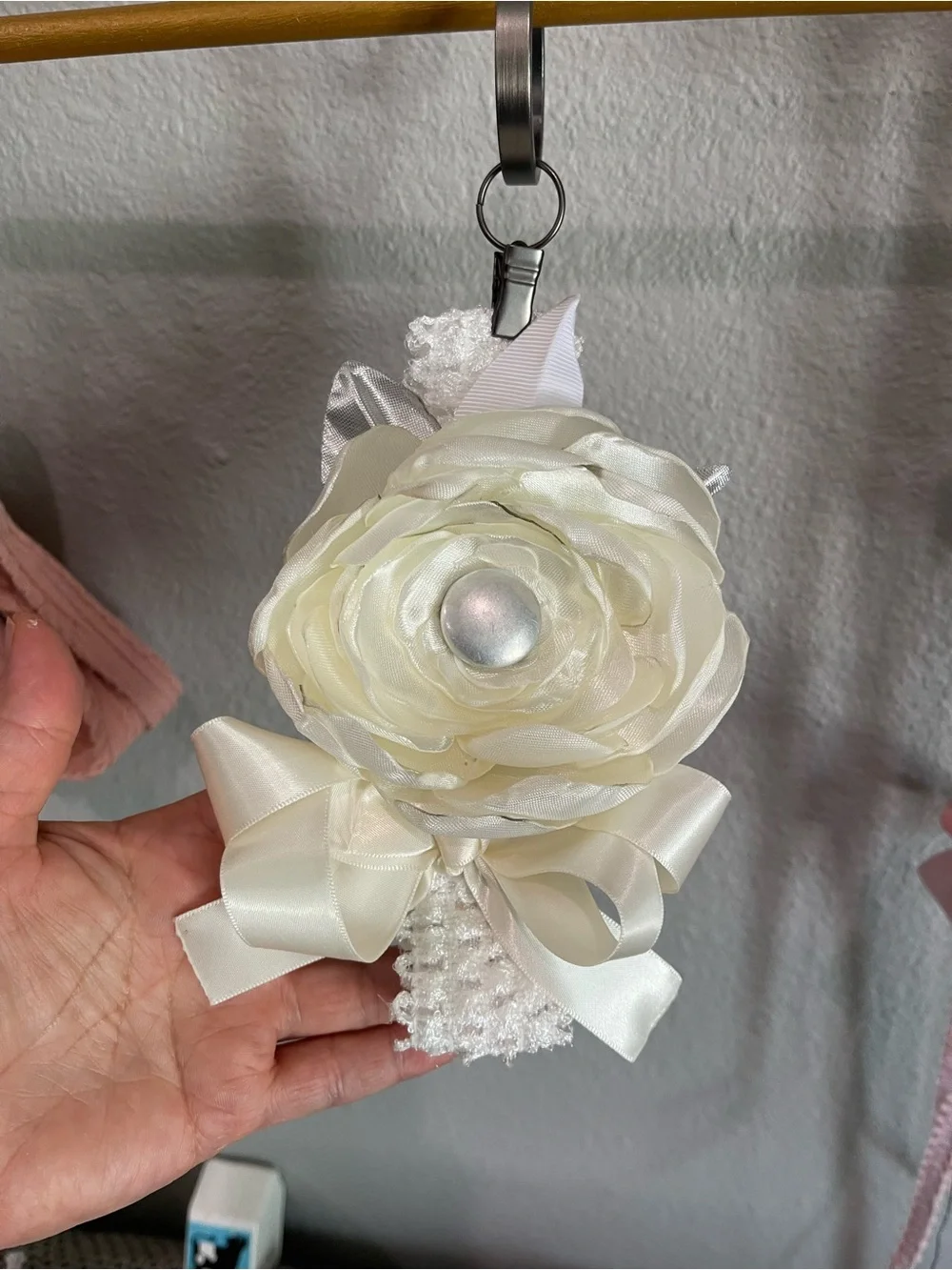 Ivory Flower Bow Kids Headband